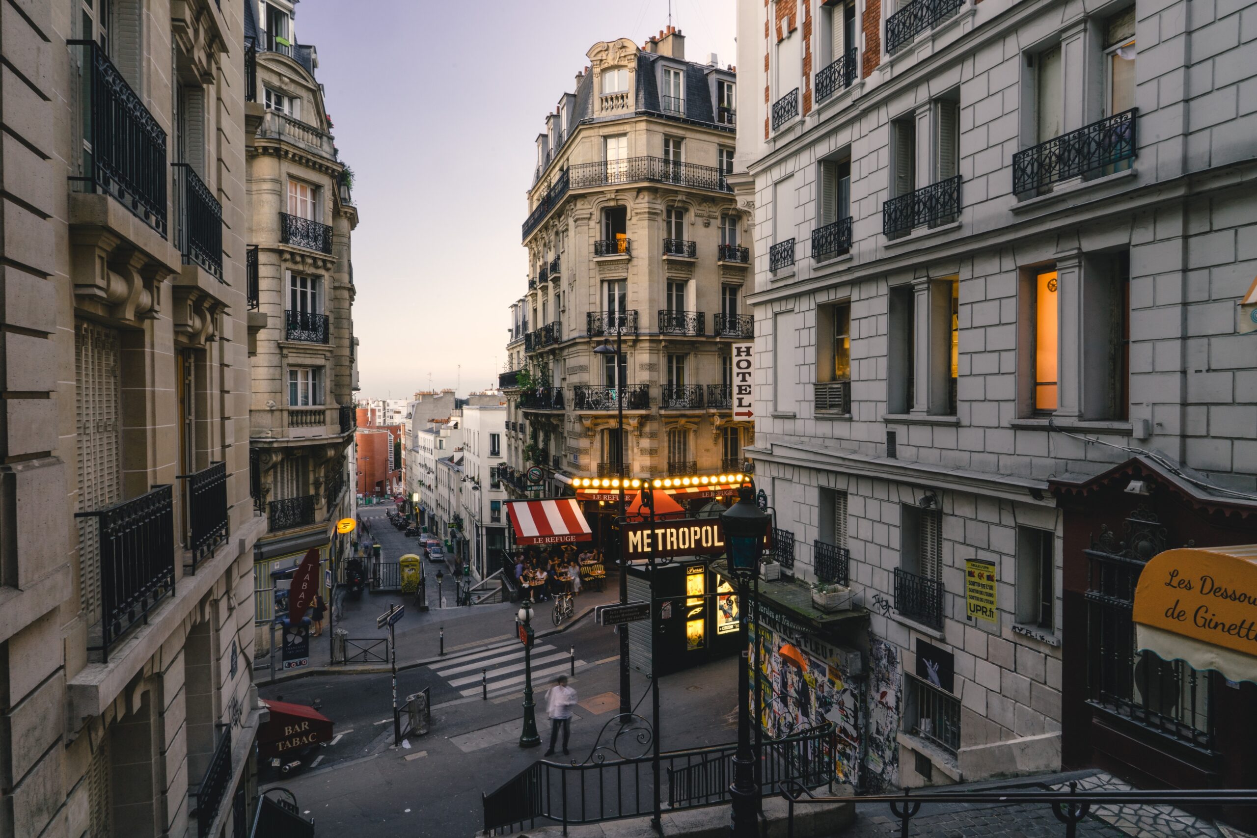 Montmartre street in Paris France for the Emily in Paris set-jetting group journey 2027