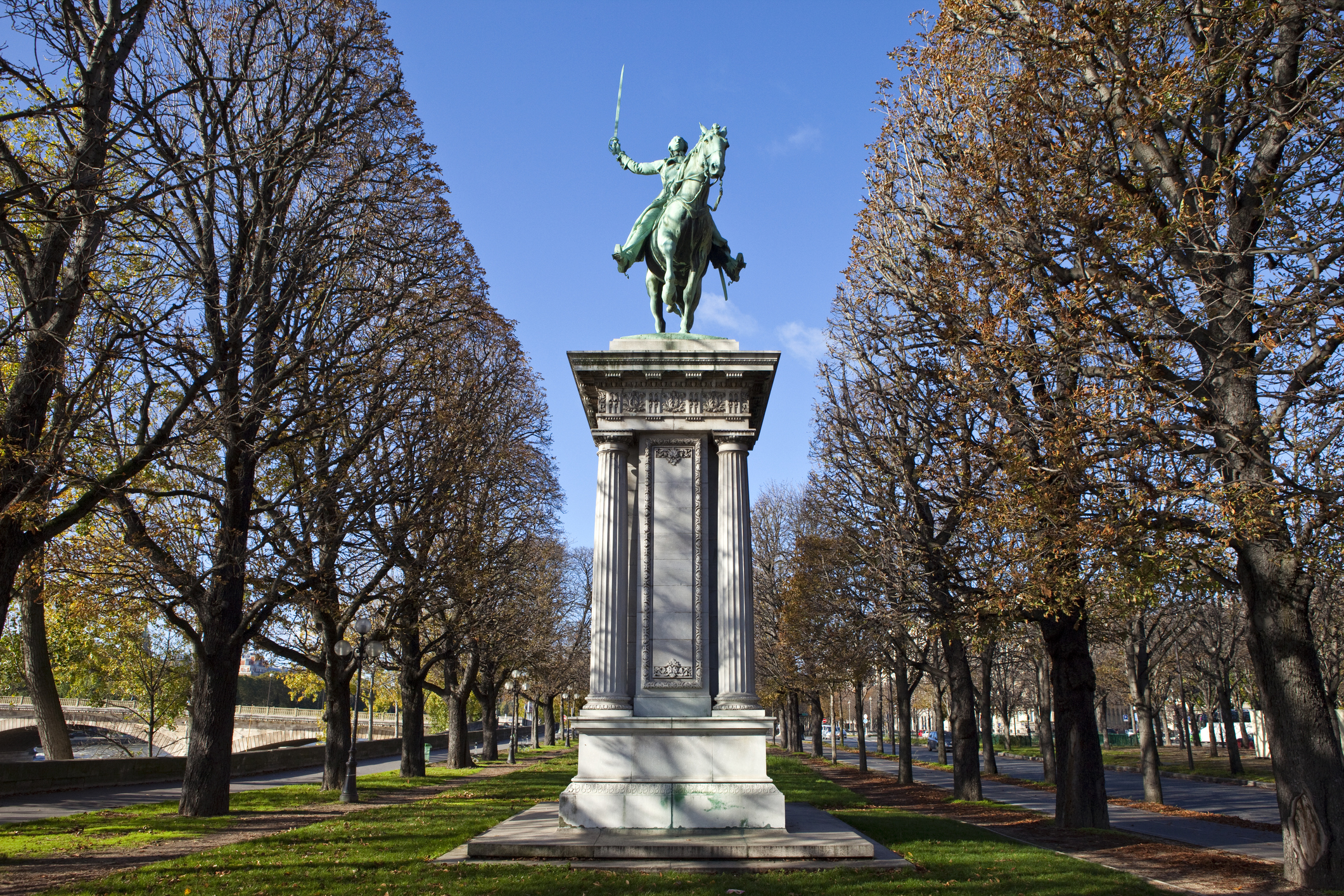 Statue of Lafayette on horseback in Paris France symbol of Franco-American friendship