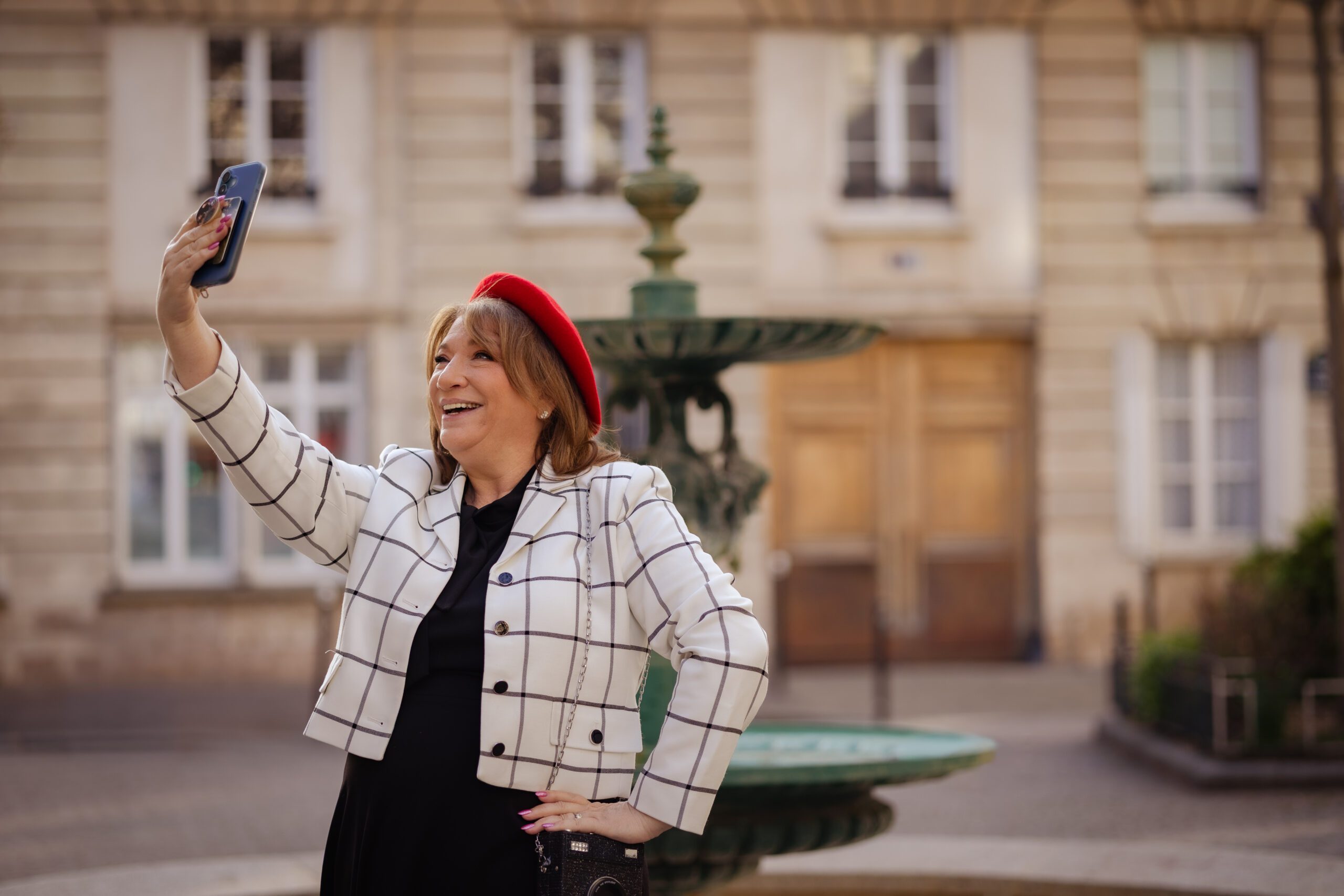 Travelers walking a Left Bank street in Paris during a filming-location tour
